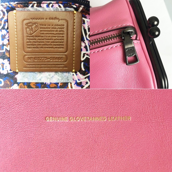 Coach x Keith Haring Mailbox Bag PINK Limited Edition Kisslock Shoulder Bag HTF - Picture 11 of 14